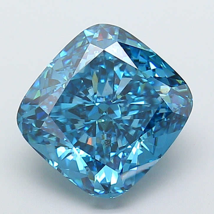 12.59 Carat Fancy Vivid Yellow Square Cushion Lab Grown Diamond