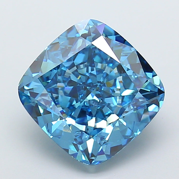 12.53 Carat Fancy Vivid Yellow Square Cushion Lab Grown Diamond