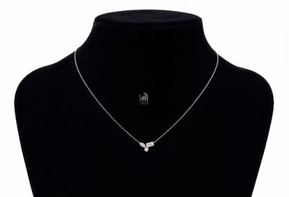 The Elara Three-Stone Diamond Necklace in white gold
