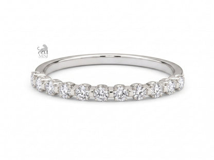 The Celeste Round Diamond Half Eternity Band in white gold