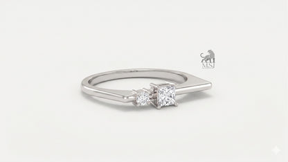 The Duo Radiance Princess Diamond Ring in white gold
