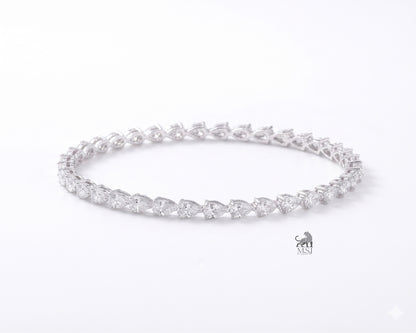 Pear-Cut Diamond Tennis Bangle