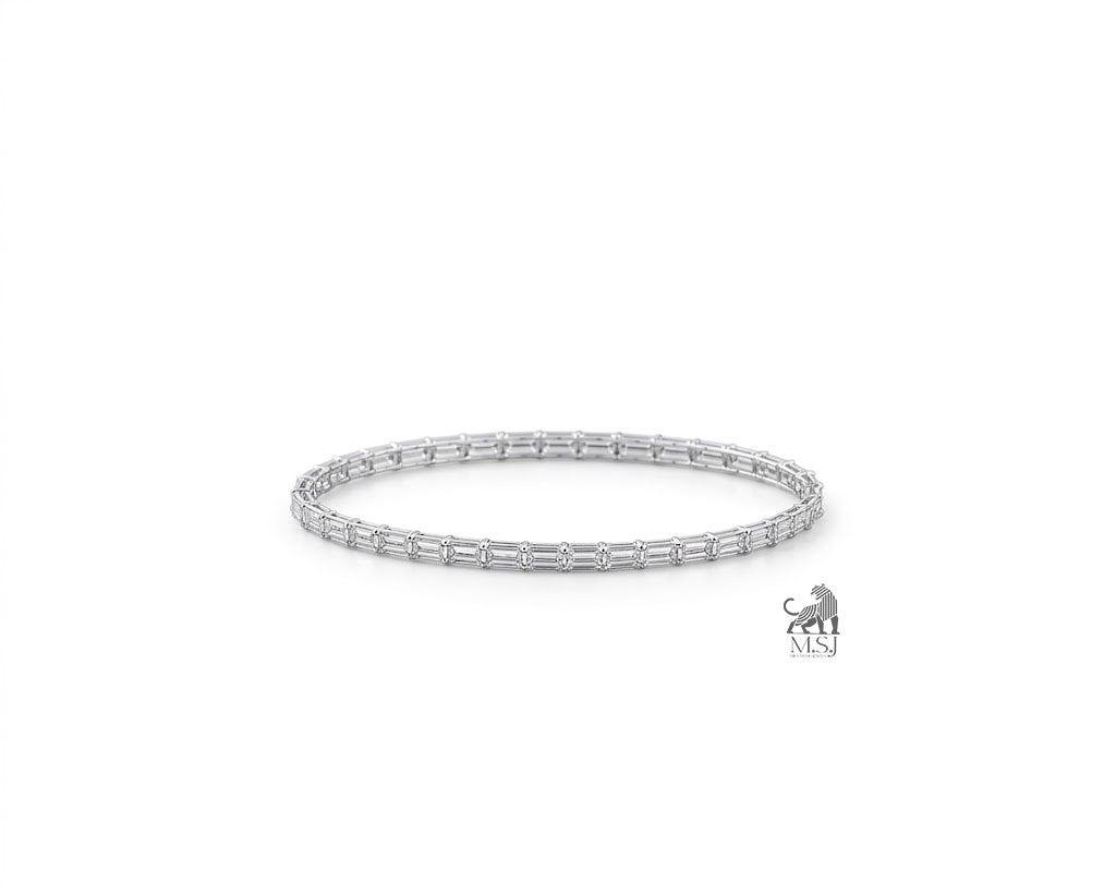 Emerald-Cut Diamond Tennis Bangle