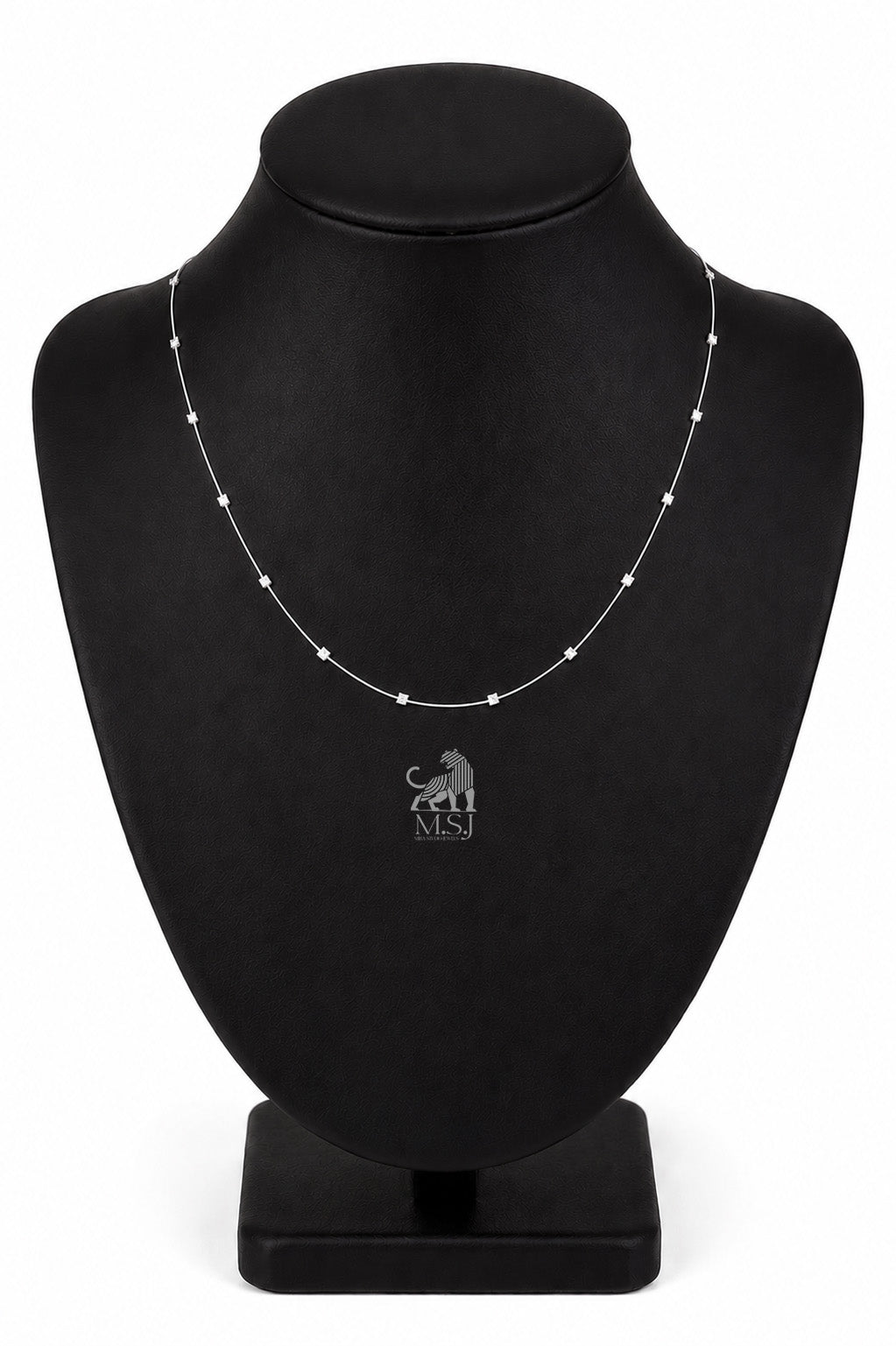 The Aurelle Diamond Station Necklace in white gold
