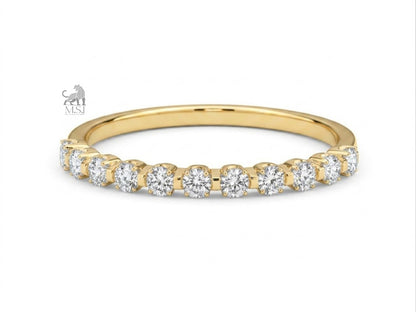 The Celeste Round Diamond Half Eternity Band in yellow gold