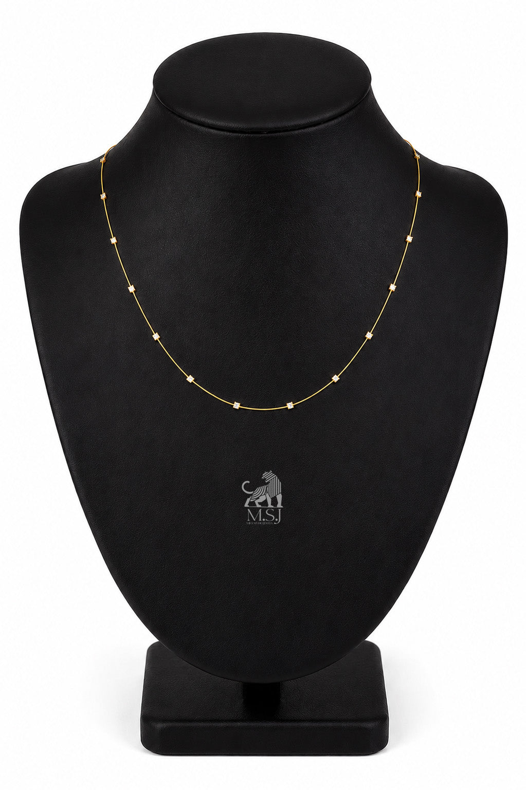 The Aurelle Diamond Station Necklace in yellow gold