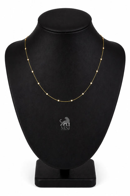 The Aurelle Diamond Station Necklace in yellow gold