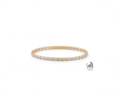 Emerald-Cut Diamond Tennis Bangle